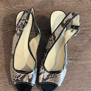 Franco Sarto peep toe sling bags